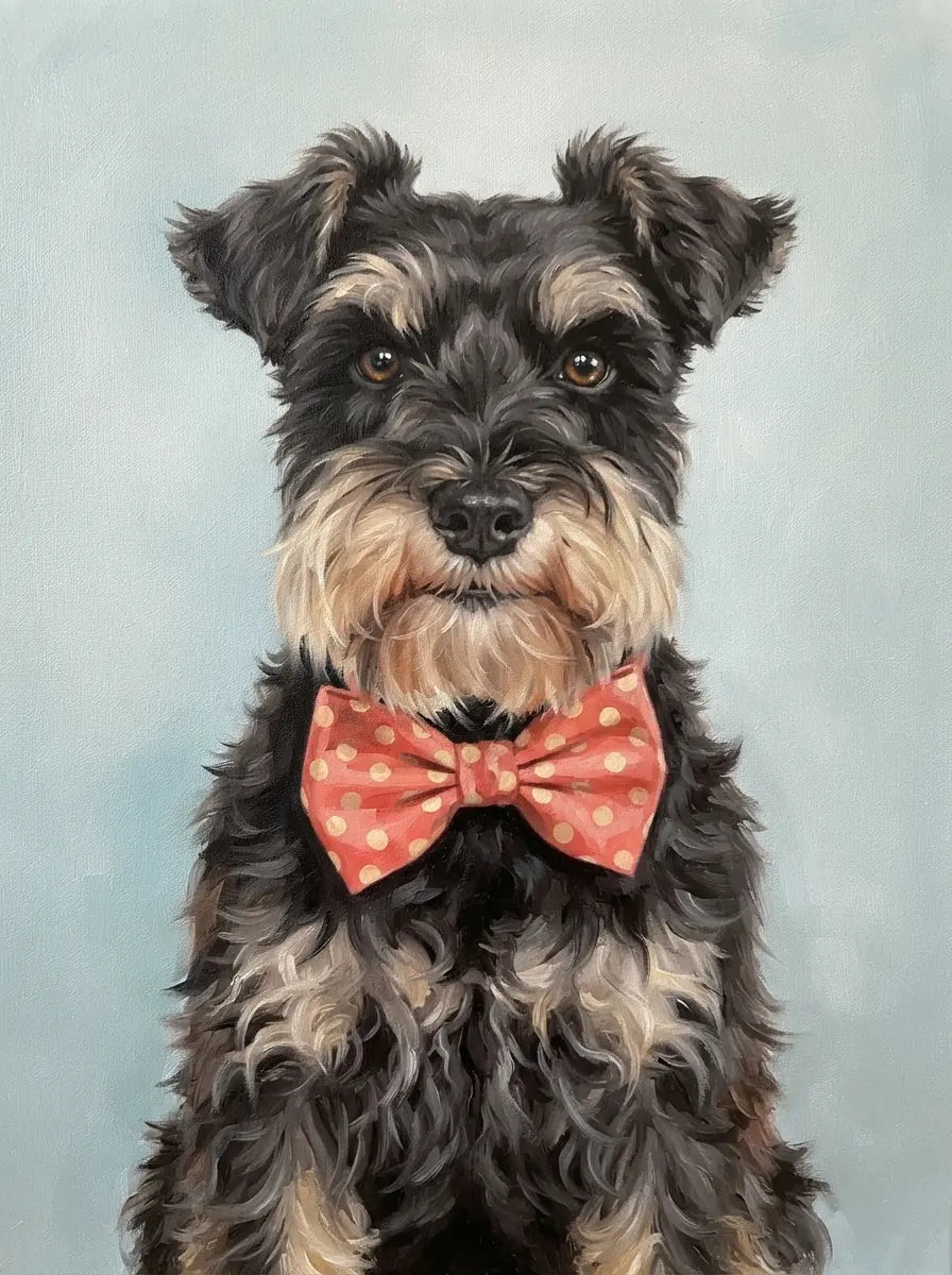 Portrait de Thea, schnauzer (Nœud papillon)