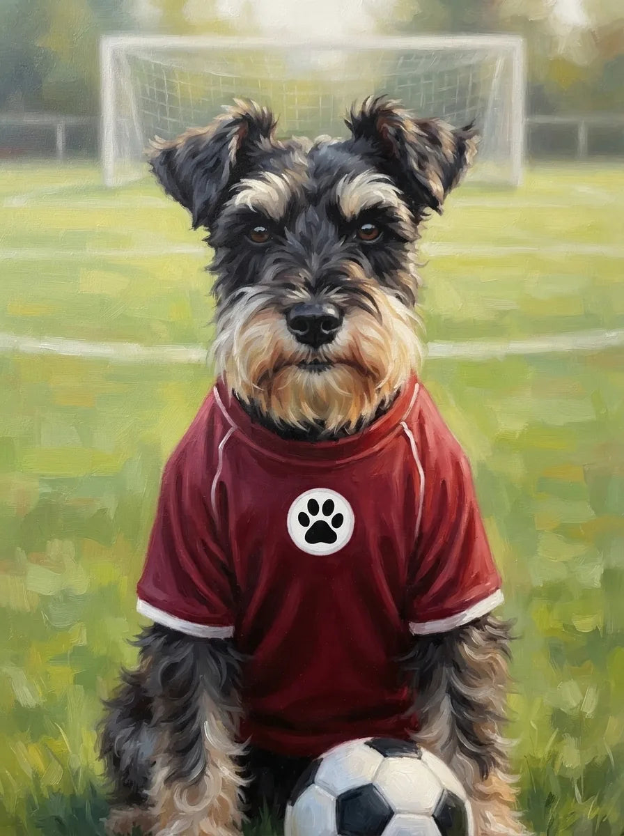 Portrait de Thea, schnauzer (Football)