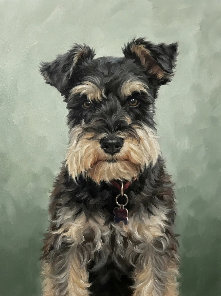 Portrait de Thea, schnauzer (Peinture)