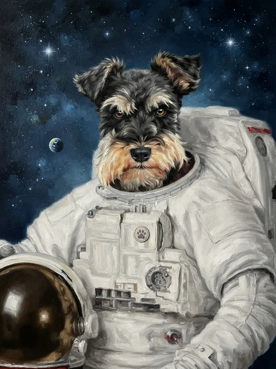 Portrait de Thea, schnauzer (Astronaute)