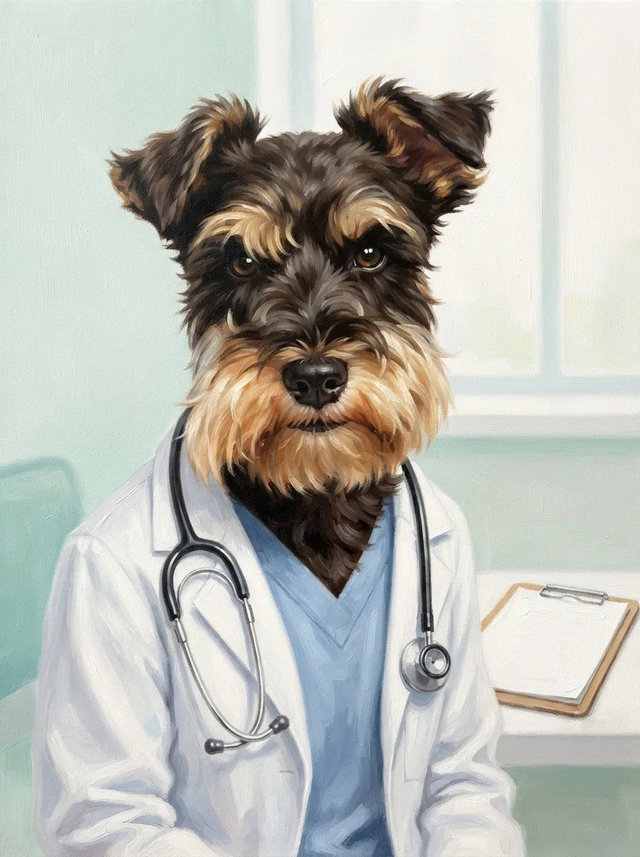 Portrait de Thea, schnauzer (Médecin)