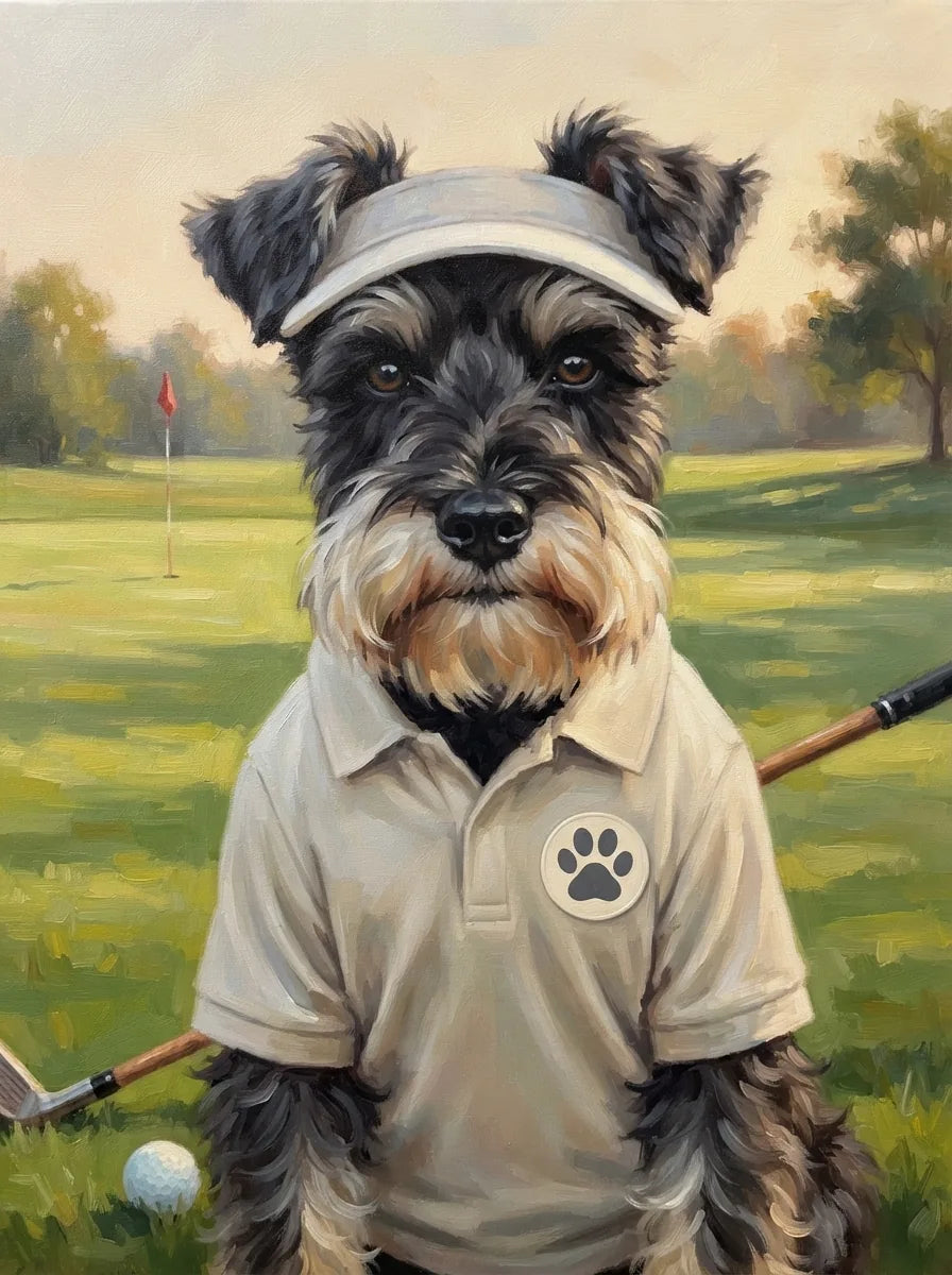 Portrait de Thea, schnauzer (Golf)