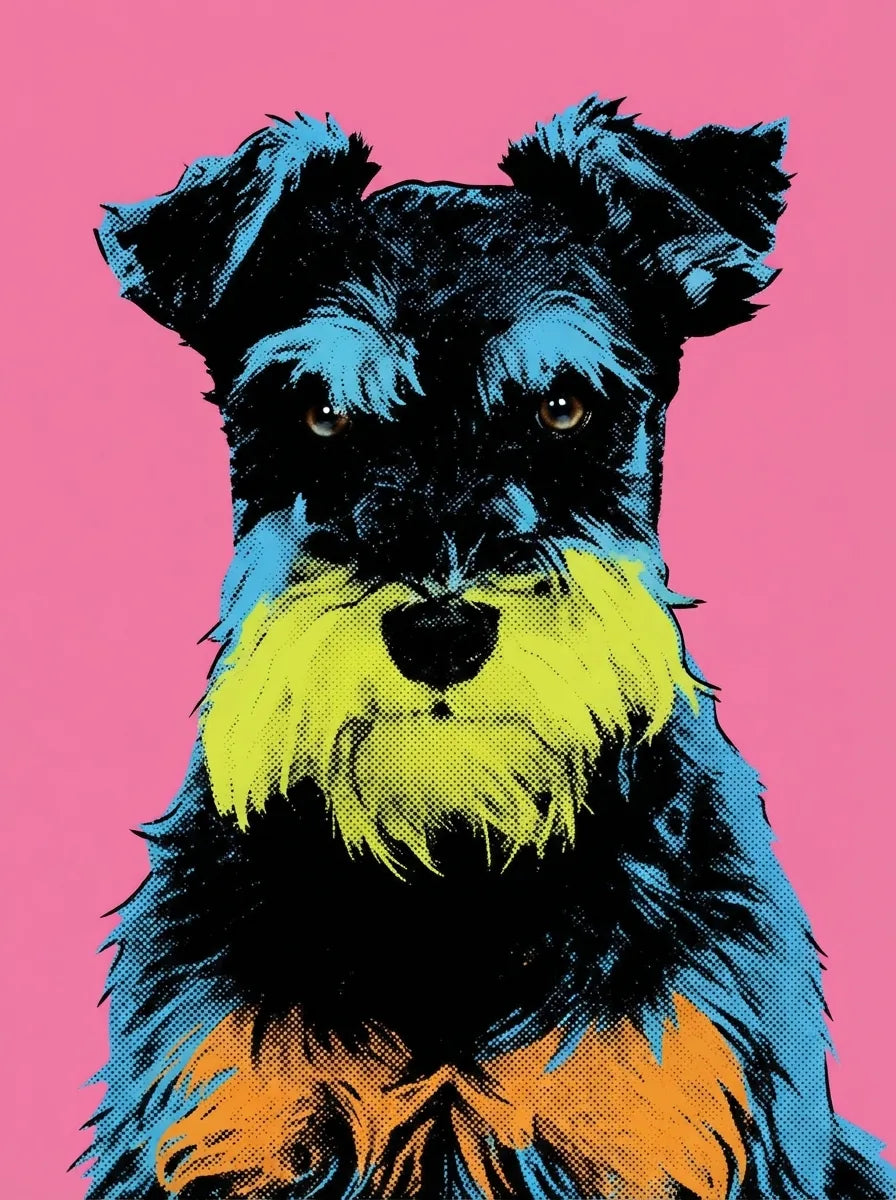 Portrait de Thea, schnauzer (Pop art)