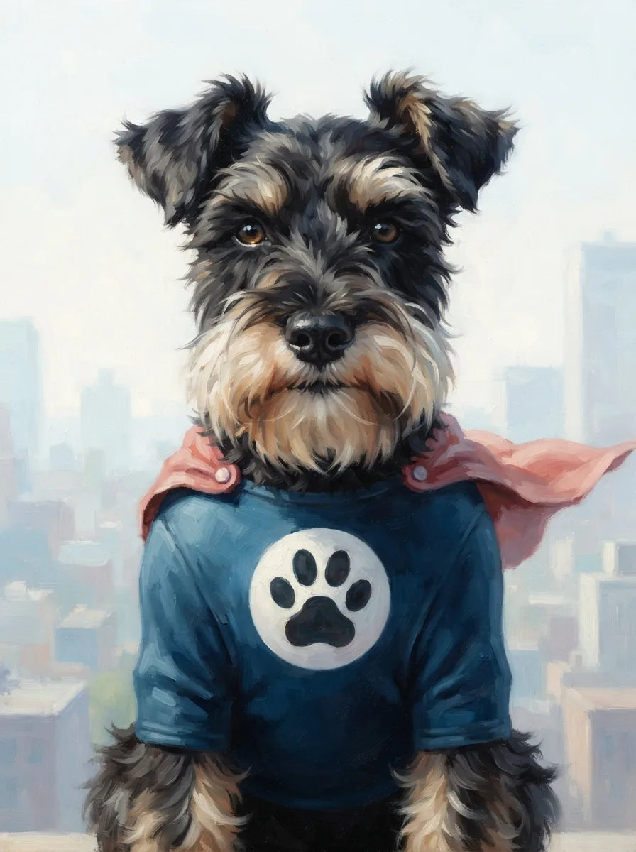 Portrait de Thea, schnauzer (Super-héros)
